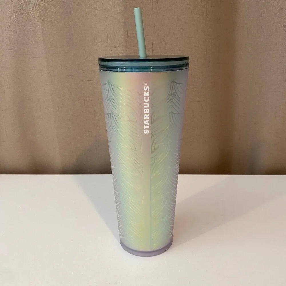 Starbucks Mermaid Tail 50th Anniversary 24 oz Cold Cup‎ Tumbler with Straw